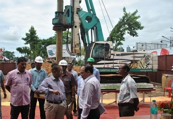 DoNER Secretary R. Vijaykumar visits flyover construction site, urged for early completion